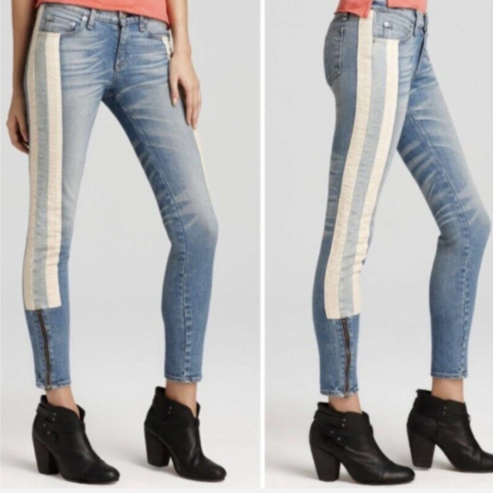 RAG & BONE Racer Relay Jeans Ankle Zip 25